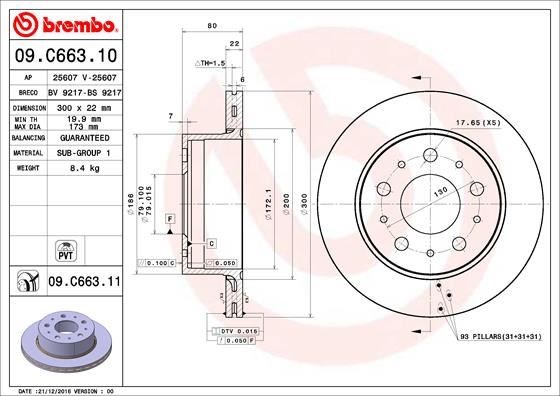 Fiat Ducato Arka Fren Diski BREMBO