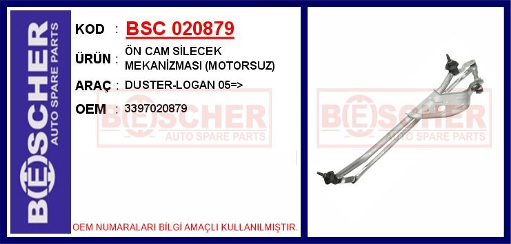 Dacia Duster Logan Ön Cam Silecek Mekanizması Motorsuz [2005->] BESCHER