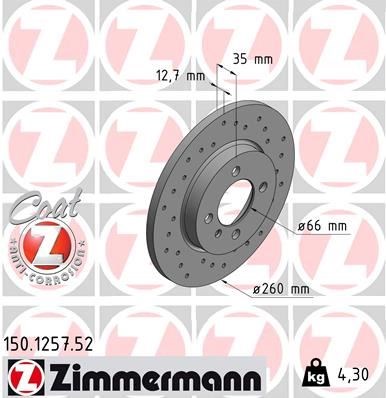 BMW E30 316-316i-318i Ön Fren Aynası Delikli ZIMMERMANN