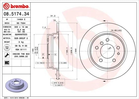 BMW E34 Arka Fren Diski BREMBO
