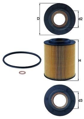 BMW M52-M54 E36-E46-E39-E60-E61-E38-E65-E66-E83-E53-E85 Yağ Filtresi MAHLE