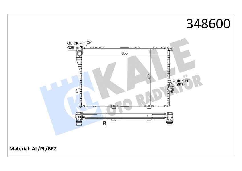 BMW M52 M54 E39 E38 Motor Su Radyatörü KALE-RADYATOR