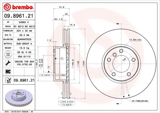 BMW E39 Ön Fren Diski BREMBO