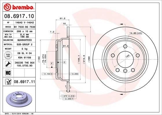 BMW E39 Arka Fren Diski BREMBO