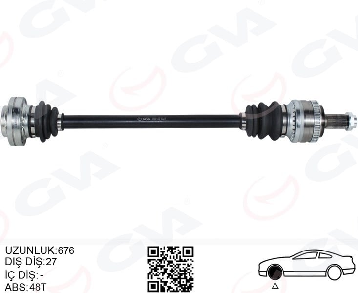 BMW E46 Komple Aks Arka Sağ 676mm GVA