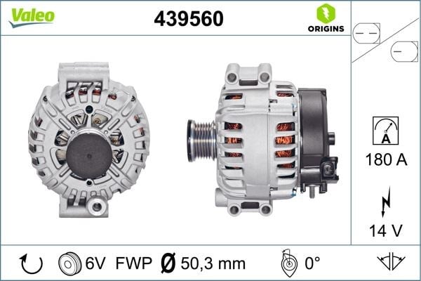 BMW E60 E61 E87 E90 E91 E92 E63 E64 E65 E66 G32 Alternatör 14V 180A VALEO