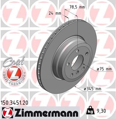 BMW E70 E71 E72 F15 F16 Arka Fren Diski ZIMMERMANN