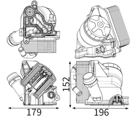 BMW N20 N26 N51 N52 N53 N54 N55 Yağ Soğutucusu Komple MAHLE