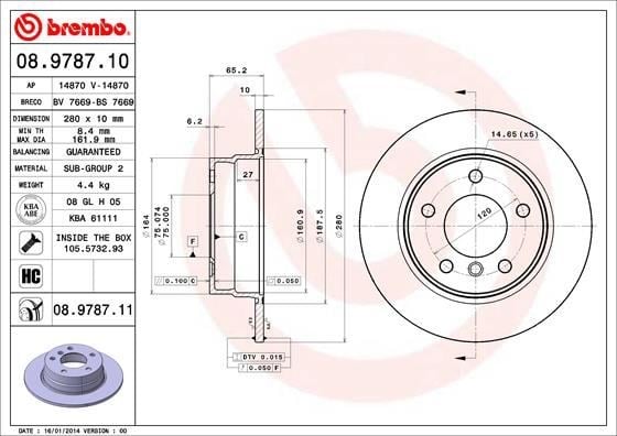 BMW E81 E87 Arka Fren Diski BREMBO