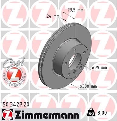 BMW E81 E82 E87 E88 E90 E91 E92 E93 E89 Ön Fren Diski ZIMMERMANN