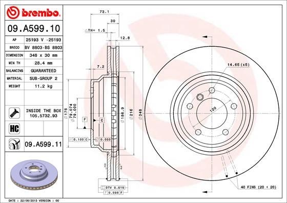 BMW E90 E91 E92 E93 E84 Ön Fren Diski BREMBO