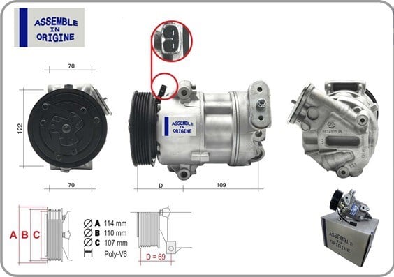 Fiat Egea 500L Klima Kompresörü 1.3D MTJ 1.6 12V GUA