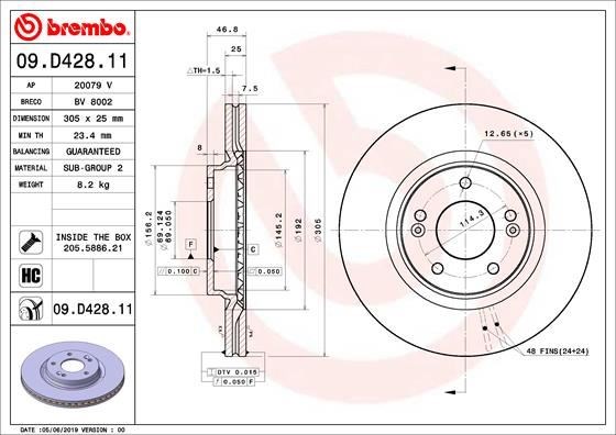 Hyundai Elantra Ön Fren Diski Hava Kanallı BREMBO