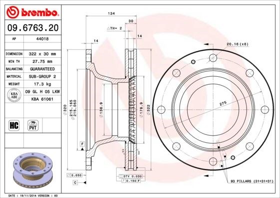 Iveco Eurocargo Eurofire Fren Diski BREMBO