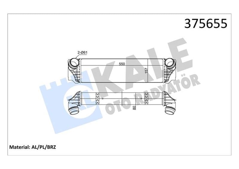 BMW Turbo Radyatörü N54 N55 F10 F11 F01 F07 KALE-RADYATOR