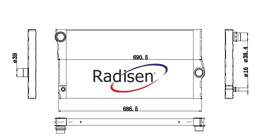 BMW F10 Radyatör 535 F02 F01 F03 F04 3 Çıkışlı 1 Boğaz Kelepçeli RADISEN