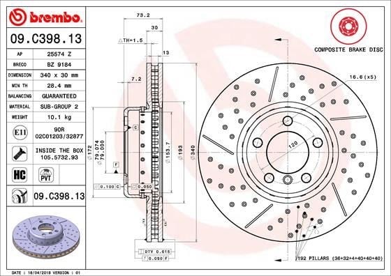 BMW F20 Ön Fren Diski M Performance BREMBO