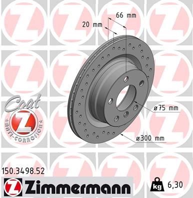 BMW F20 F21 F22 F23 E90 E91 E92 E93 F30 F31 F32 E81 E87 Arka Fren Diski Delikli ZIMMERMANN
