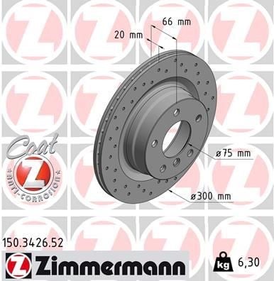 BMW F20 F21 F22 F23 E90 E91 E92 E93 F30 F31 F32 E81 E87 Arka Delikli Fren Diski ZIMMERMANN