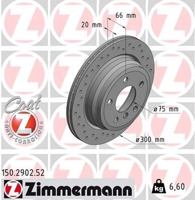 BMW F30 F31 F32 F33 F34 F35 F36 Arka Fren Diski Delikli ZIMMERMANN