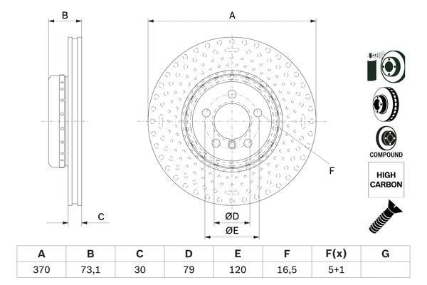 BMW F30 F32 F33 F34 F36 Ön Fren Diski BOSCH