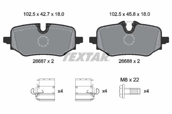 BMW F70 F74 F78 U06 U12 U11 U10 Mini J05 J01 U25 Arka Fren Balatası TEXTAR