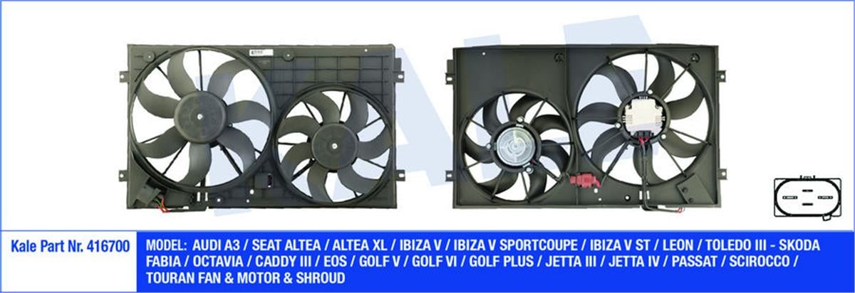 Fan Motoru Davlumbazlı Komple Caddy 04 Golf 5 1.4 Fsı-Tsı-1.6 Fsı 03-08 150W-295