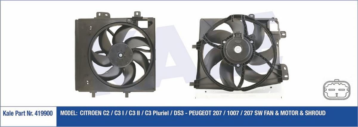 Fan Motoru Davlumbazlı Peugeot 207-06 Peugeot 208-12 P1007 05 C2 03 C3 02 Ds3 10