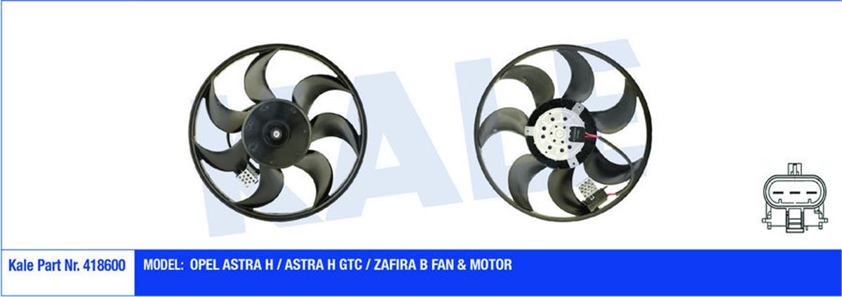Fan Motoru Pervaneli Opel Astra H 04 Zafıra 05 250W-390Mm