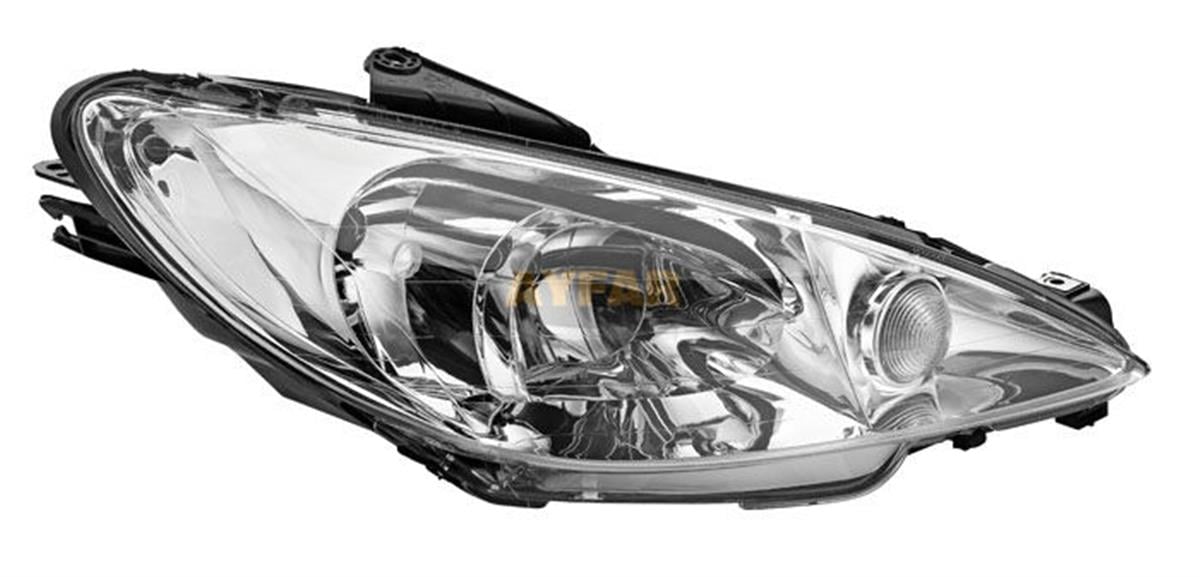 Far+Sınyal Sol Şeffaf Peugeot 206 03-10 (Elektrikli)(H7+H7)