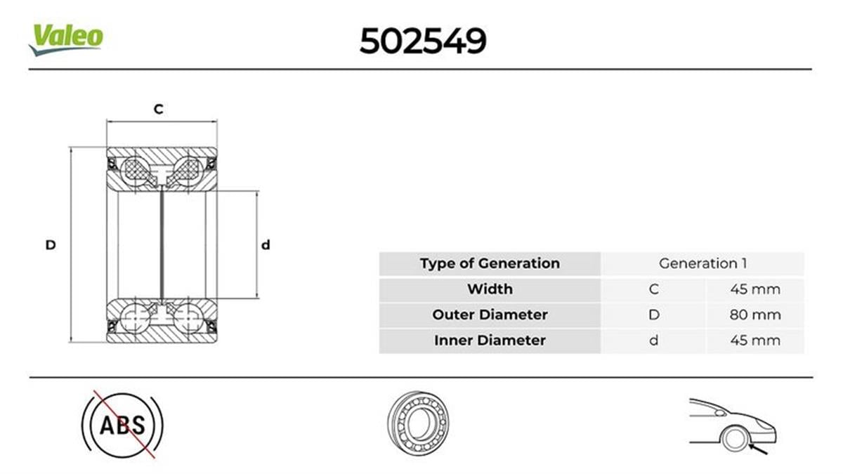 Volkswagen California 2.5 (1998.05>2003.04) Ön Teker Rulmanı Kit 701501287D-7D0498625