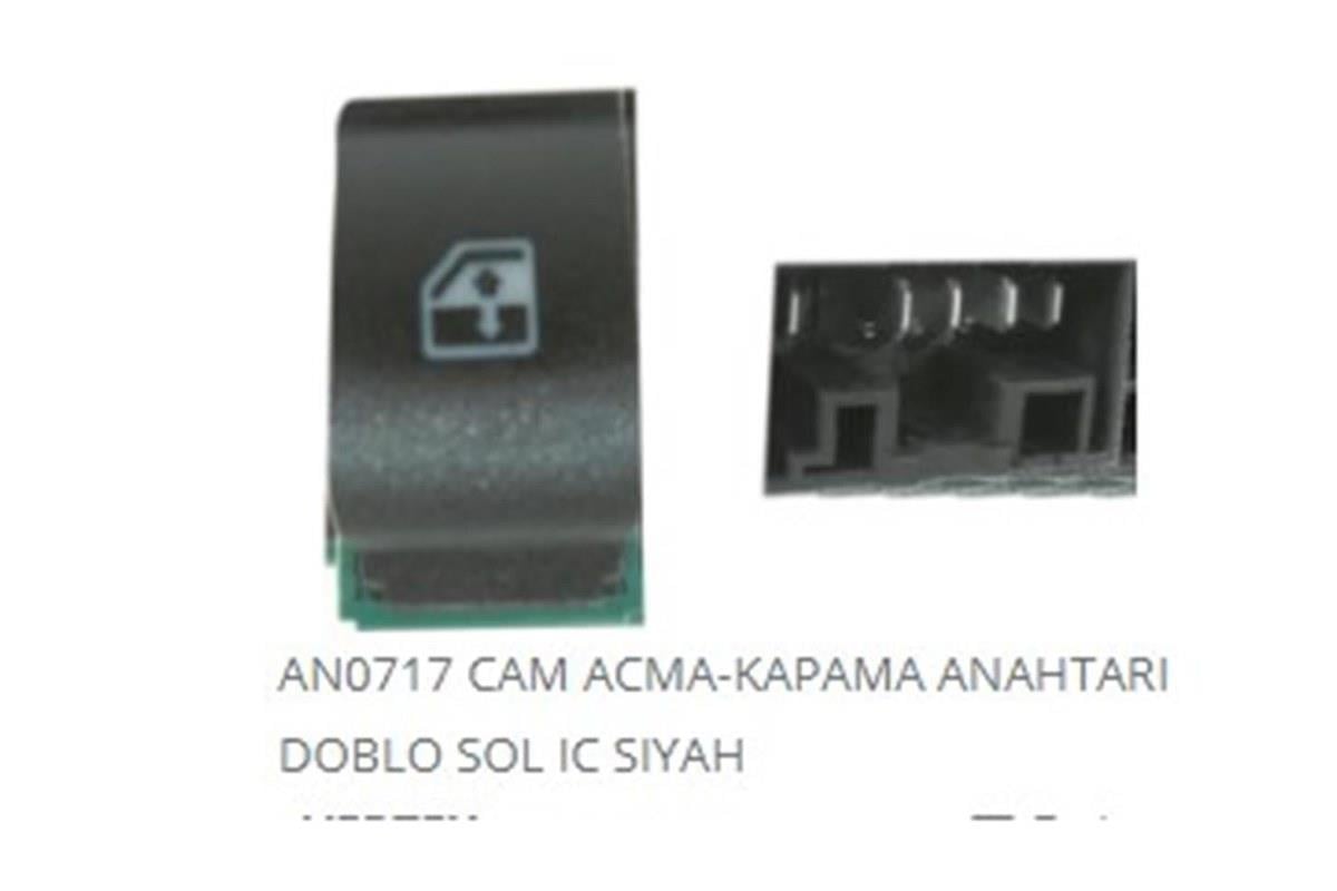 Fiat Doblo Cam Kaldırma Anahtarı Dodo Tekli Sol İç Siyah Pl-90244