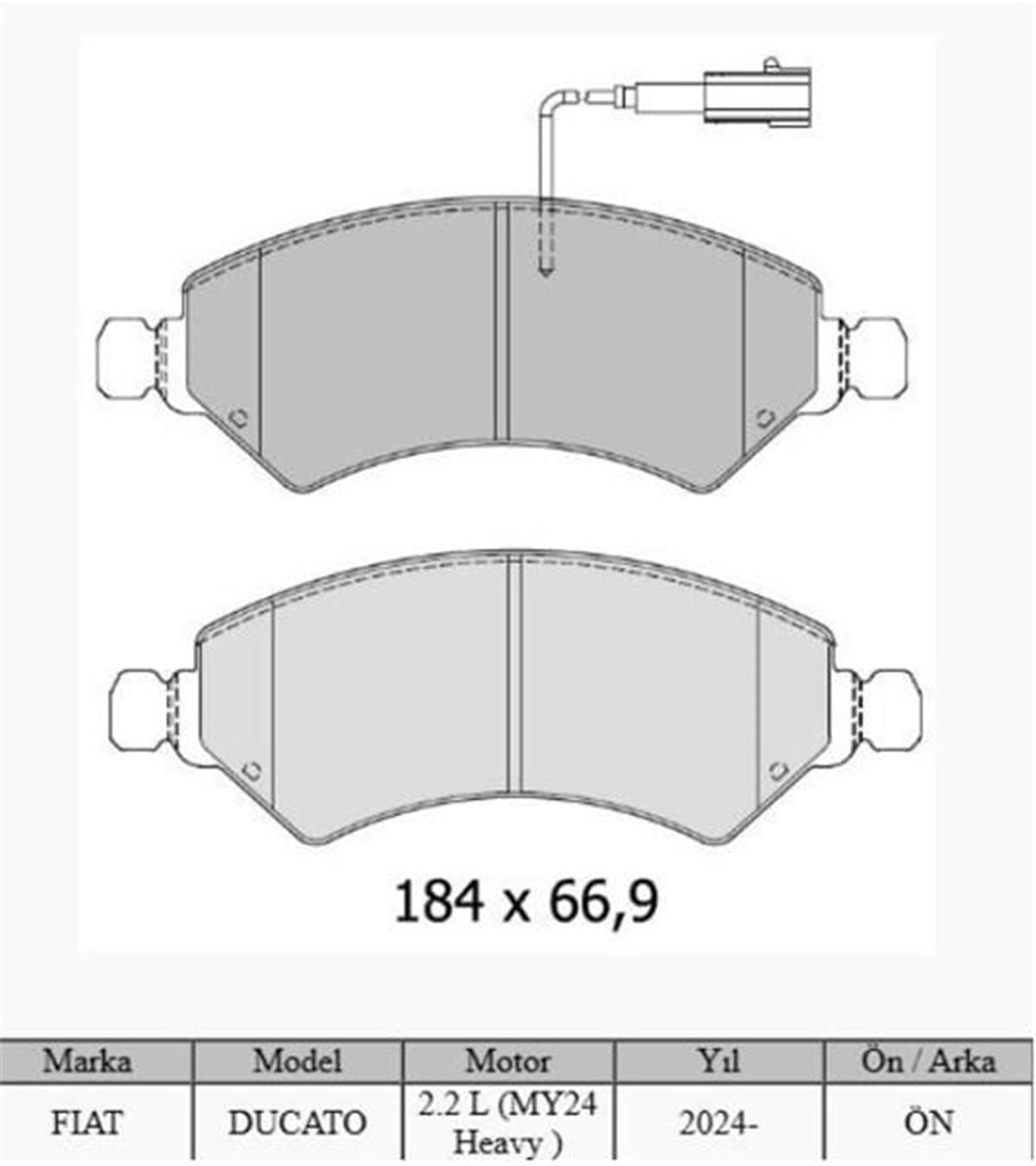 Fiat Ducato (2024>) 2.2D Mtj Ön Fren Balatası 77361194