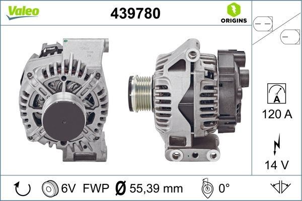 Fiat 500 C Fiorino Nemo Bipper Alternatör 14V 120A VALEO
