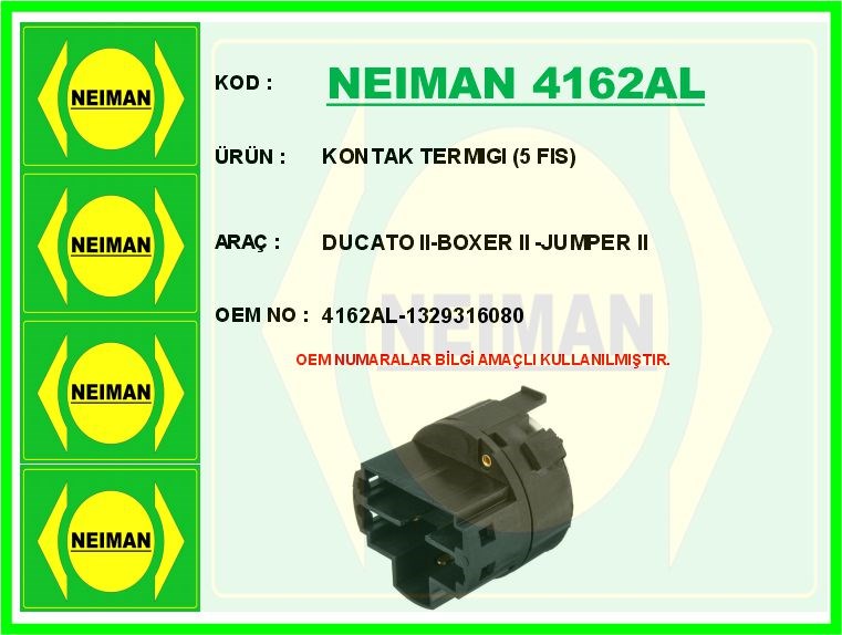 Fiat Ducato 2 Peugeot Boxer 2 Citroen Jumper 2 Kontak Termiği 5 Fiş BESCHER