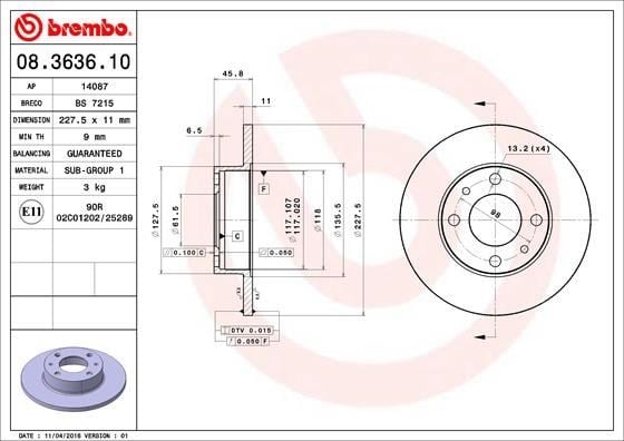 Fiat Ön Arka Fren Diski Standard BREMBO