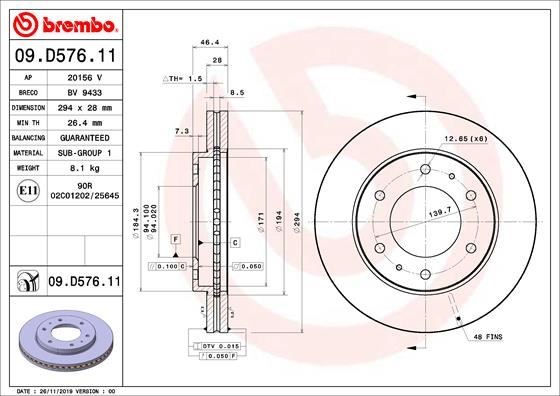 Fiat Ön Fren Diski UV Coated BREMBO