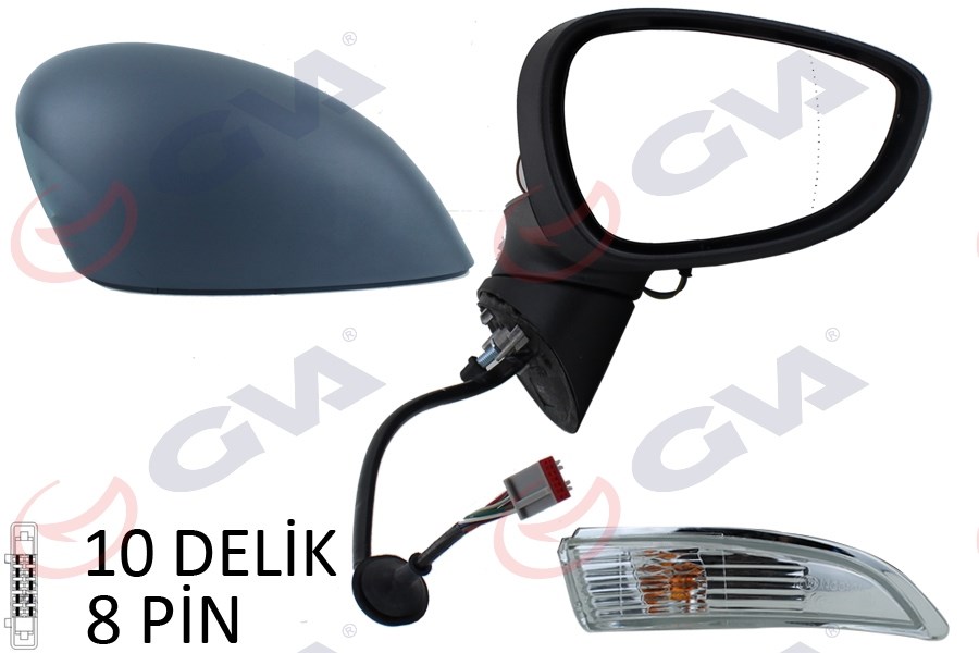 Ford Fiesta Sağ Elektrikli Isıtmalı Katlanır Astarlı Dış Dikiz Aynası GVA