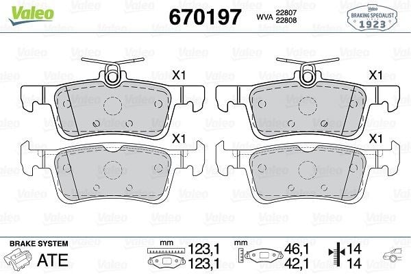 Ford Fiesta 7 Arka Disk Fren Balatası VALEO