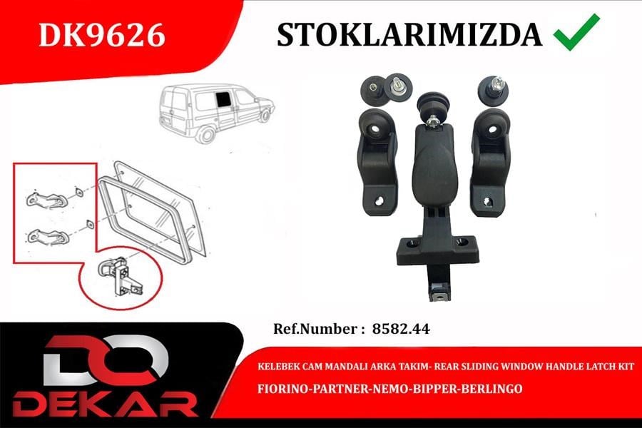 Fiat Fiorino Kelebek Cam Mandalı Arka Takım DEKAR