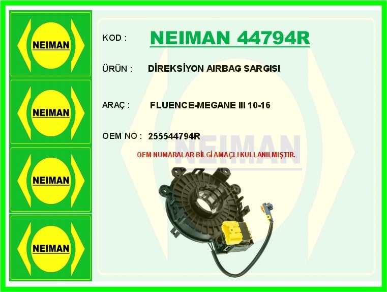 Renault Fluence Megane 3 Direksiyon Airbag Sargısı BESCHER