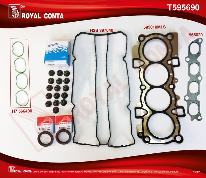 Ford Focus II Üst Takım Conta Corteco Keçeli Subap Lastikli 1.6 16V 100HP ROYAL