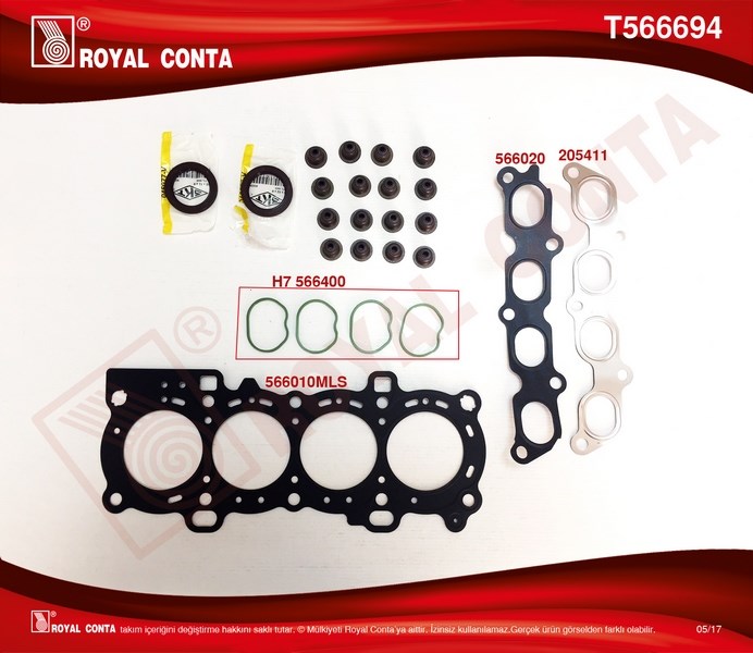 Ford Focus II 1.6 16V Üst Takım Conta Skeci Keçeli Subap Lastikli Subap... ROYAL