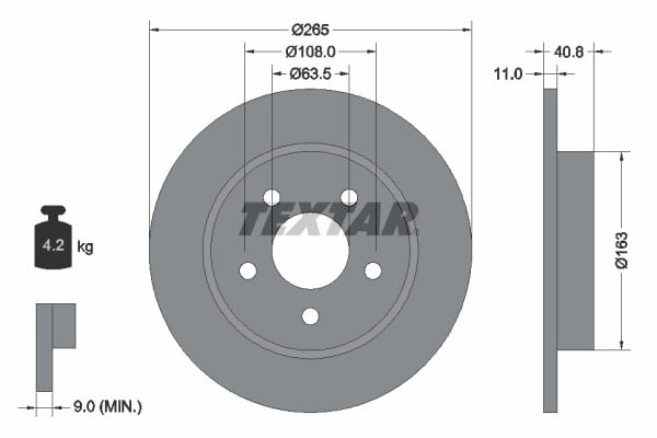 Ford Focus II C-Max Mazda 3 Arka Fren Disk Aynası TEXTAR