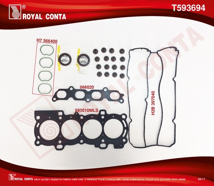 Ford Focus II 1.6 16V Üst Takım Conta Skeci Keçeli Subap Lastikli ROYAL