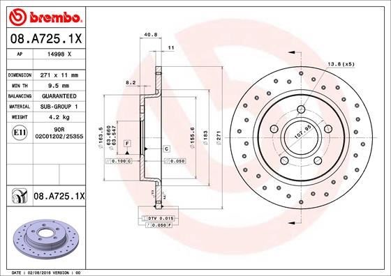 Ford Focus 3 Arka Fren Disk Aynası BREMBO