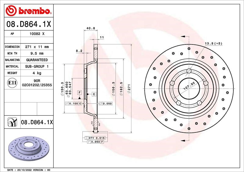 Ford Focus IV Arka Fren Disk Aynası BREMBO