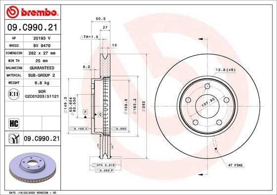 Ford Focus 4 Ön Fren Disk Aynası BREMBO