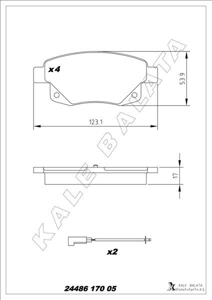 Ford Transit V347 Arka Fren Balatası Fişli KALE-BALATA