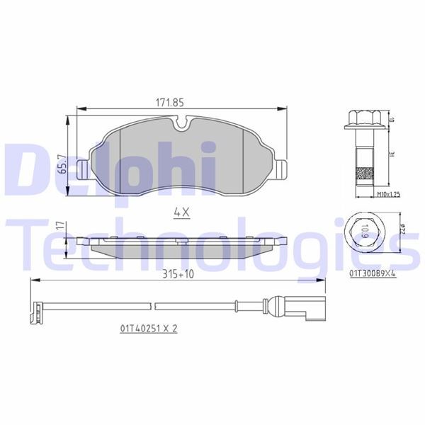 Ford Transit V363 TTG Ön Fren Balatası Çift Teker Fişli DELPHI